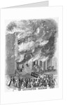 19th-Century Engraving of a Mob Setting Fire to a House by Anonymous