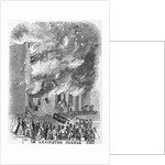 19th-Century Engraving of a Mob Setting Fire to a House by Anonymous