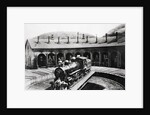 Round House With Train In Center by Anonymous