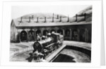Round House With Train In Center by Anonymous
