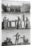 Three Panels Of Fish Industry In 1770 by Anonymous