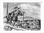 Pony Express Rider Passes Telegraph Line by Anonymous