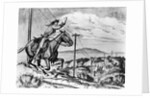 Pony Express Rider Passes Telegraph Line by Anonymous