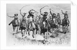 The Cowboy's Race Woodcut by Anonymous