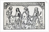 Women Dancing With Skeletons; Woodcut by Anonymous