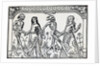 Women Dancing With Skeletons; Woodcut by Anonymous