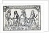 Women Dancing With Skeletons; Woodcut by Anonymous