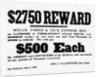 Reward Postrer For Stage Robbers by Anonymous