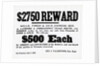 Reward Postrer For Stage Robbers by Anonymous