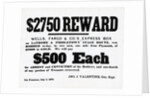 Reward Postrer For Stage Robbers by Anonymous