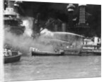 Pearl Harbor Aflame by Anonymous