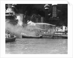Pearl Harbor Aflame by Anonymous