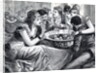 Engraving Of People Drinking Punch;Straw by Anonymous