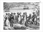 Henry Hudson Descending the Hudson River Illustration by Anonymous