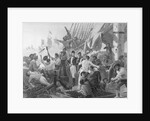 Enraving Of Battle On A Ship by Anonymous