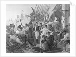 Enraving Of Battle On A Ship by Anonymous