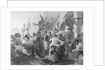 Enraving Of Battle On A Ship by Anonymous