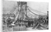 Engraving Of Brooklyn Bridge Under Const by Anonymous