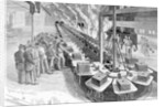 Engraving of Early Westinghouse Assembly Line by Anonymous