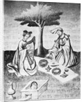 Isolde Plays The Harp To Entertain by Anonymous