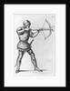Engraving of a Knight Aiming a Crossbow by L. Massard