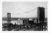Brooklyn Bridge Under Construction by Anonymous
