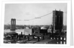 Brooklyn Bridge Under Construction by Anonymous