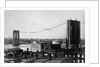 Brooklyn Bridge Under Construction by Anonymous