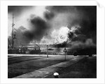 Explosion Of Ship In Pearl Harbor Attack by Anonymous