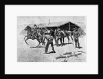 Changing Mounts At Pony Express Station by Frederick Remington