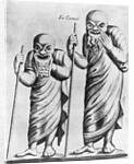 In Camei Engraving of Greek Actors Wearing Masks by Anonymous