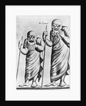 In Camei Engraving of Greek Actors Wearing Masks by Anonymous
