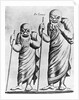 In Camei Engraving of Greek Actors Wearing Masks by Anonymous