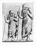 In Camei Engraving of Greek Actors Wearing Masks by Anonymous