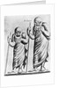 In Camei Engraving of Greek Actors Wearing Masks by Anonymous
