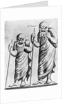 In Camei Engraving of Greek Actors Wearing Masks by Anonymous