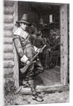Puritan in Doorway During Thanksgiving Dinner by Anonymous