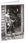 Puritan in Doorway During Thanksgiving Dinner by Anonymous