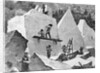 Illustration of Men Quarrying in Canyon by Anonymous