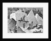 Illustration of Men Quarrying in Canyon by Anonymous