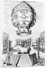 Engraving of the First Flight of Humans in a Hot Air Balloon by Anonymous