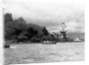 Uss Arizona Burning In Pearl Harbor by Anonymous
