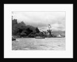 Uss Arizona Burning In Pearl Harbor by Anonymous