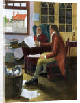 Thomas Jefferson Reading To Franklin by Clyde Osmer de Land