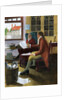 Thomas Jefferson Reading To Franklin by Clyde Osmer de Land