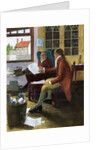 Thomas Jefferson Reading To Franklin by Clyde Osmer de Land