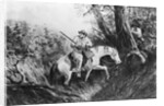 Illustration Of Pioneer On Horseback by Anonymous