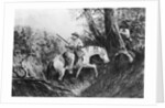 Illustration Of Pioneer On Horseback by Anonymous
