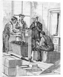 Men Examine Opium In 'The Opium Room' by Anonymous