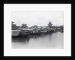 Boats On Canal W/Pagoda In Background by Anonymous